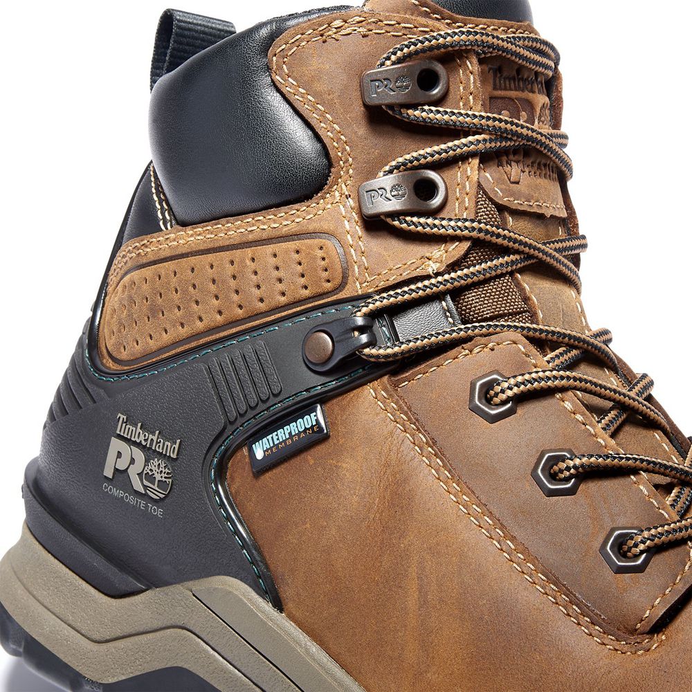 Botas de Trabajo Timberland Mujer Pro® Hypercharge 6-Inch Composite-Toe Waterproof Marrones/Negras -